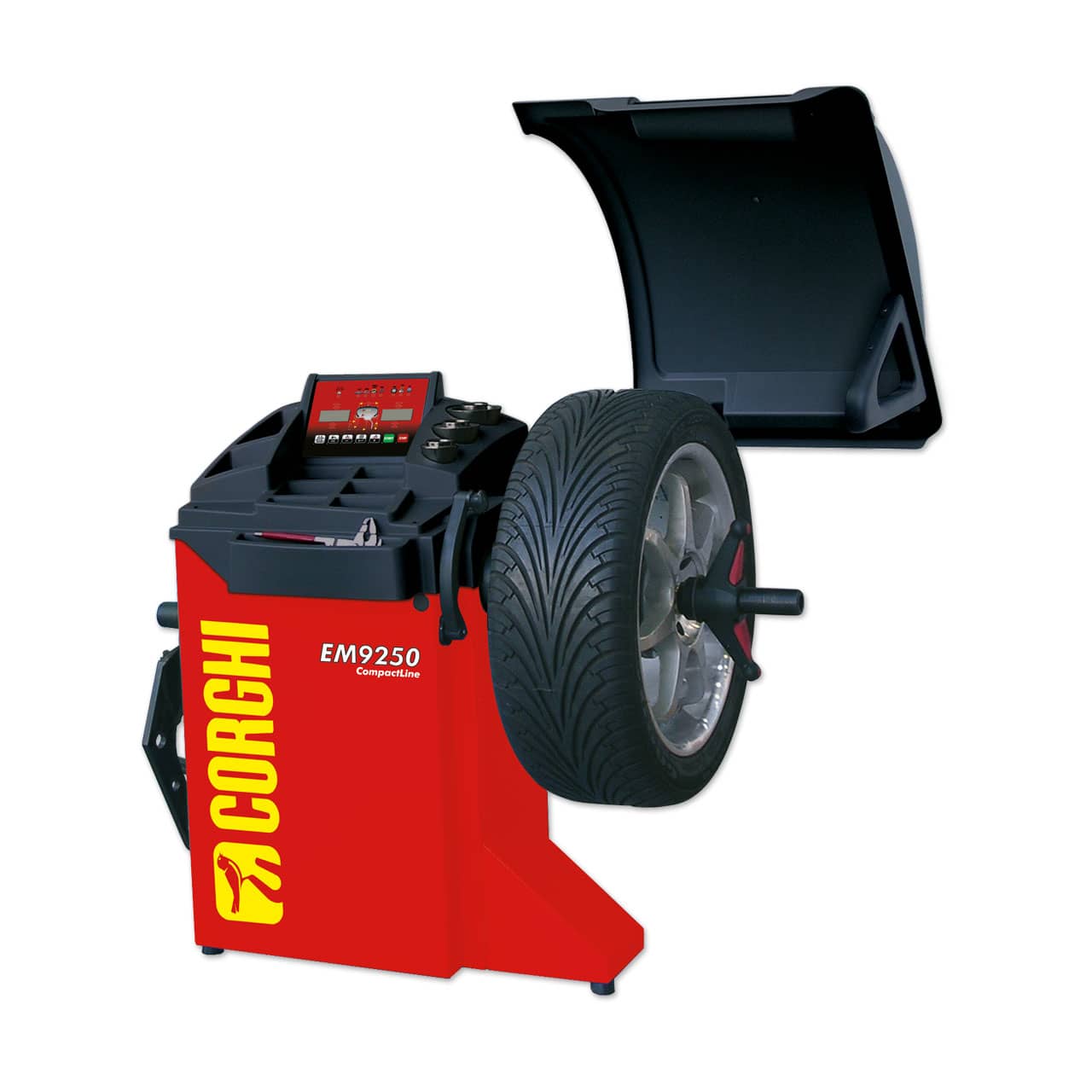 Corghi EM 9250 COMPACTLINE — қос дисплей панелі бар ықшам балансировка стенді